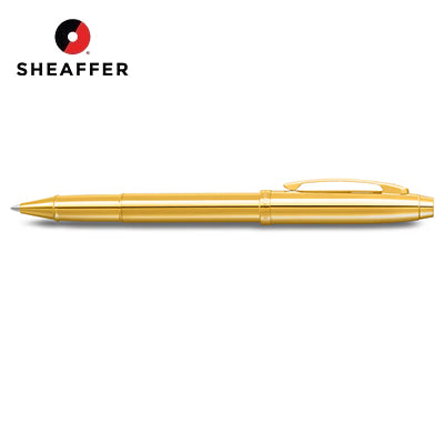Sheaffer® 100 Glossy PVD Gold Rollerball Pen With PVD Gold Trim