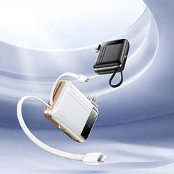 Remax CP-7 Fast Charging Powerbank with Cable and Wall Plug in sleek design for efficient mobile charging