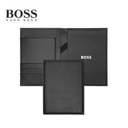 Hugo Boss Folder A5 Monogram Black showcasing its elegant design and luxurious materials, ideal corporate gift option.