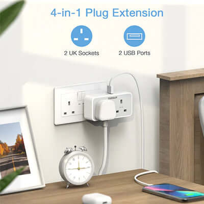 TESSAN Wall Socket Multi Plug Extension with 2 USB Port Corporate Gifts Singapore
