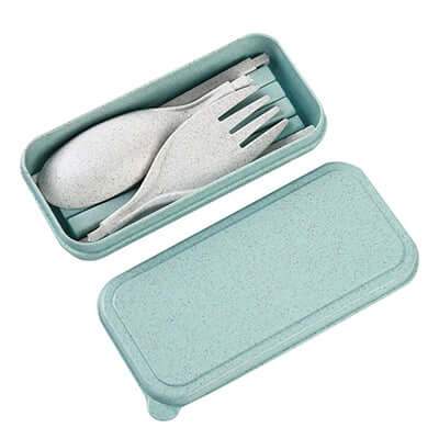 Compact Foldable Wheat Straw Cutlery Set Corporate Gifts Singapore
