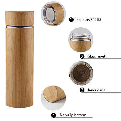 Eco Friendly BPA Free Bamboo Glass Water Bottle Corporate Gifts Singapore