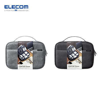 ELECOM BMA-GP15 Organizer Pouch with Handle Double Zipper Adjustable Corporate Gifts Singapore