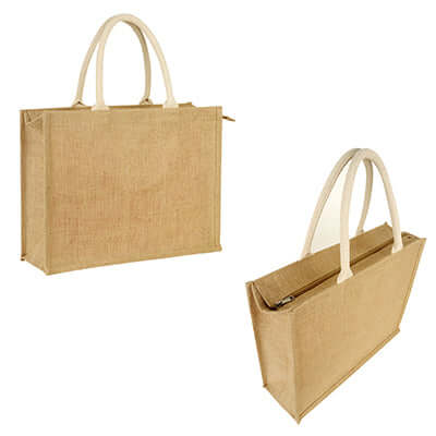 Eco Friendly Jute Tote Bag with zip Corporate Gifts Singapore