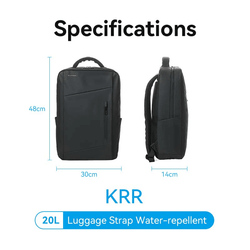 Vention Water-Repellent Laptop Backpack KRRB0 specifications showcasing dimensions and water-repellent features.