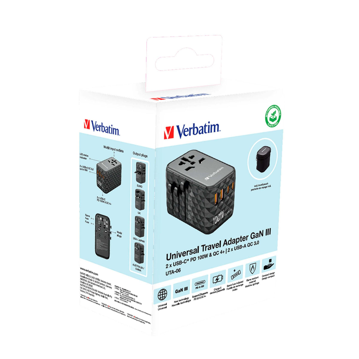 Verbatim 32121 GaN III 100W Universal Travel Adapter Corporate Gifts Singapore