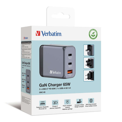 Verbatim 3-Port 65W GaN Charger 32201 Corporate Gifts Singapore