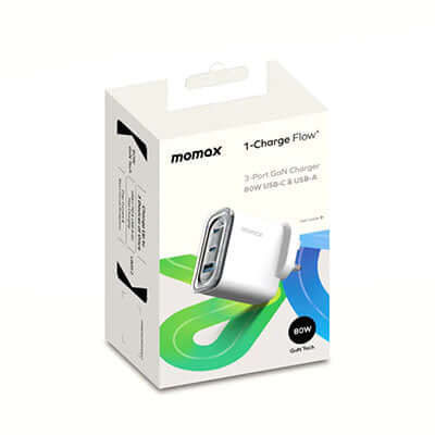 Momax 1-Charge Flow+ 3-Port GaN Charger 80W Corporate Gifts Singapore