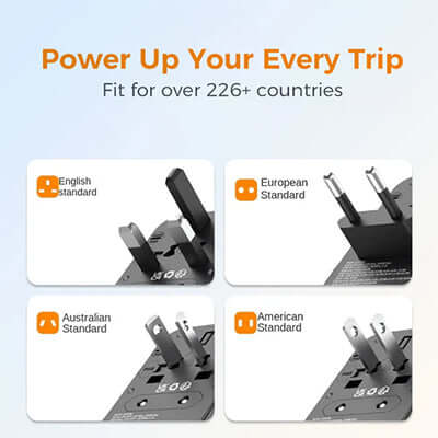 TESSAN 85W Travel Adapter with Built-in USB-C 75cm Cable Corporate Gifts Singapore