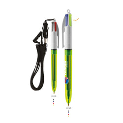 BIC 4 Colours Fluo with lanyard ballpen Corporate Gift Singapore