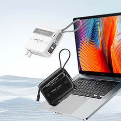 Remax RPP-588 Powerbank with Wall Plug 15000mAh charging laptop with fast charging capabilities.