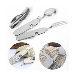 4 in 1 Multifunction Stainless Steel Foldable Travel Cutlery Corporate Gifts Singapore