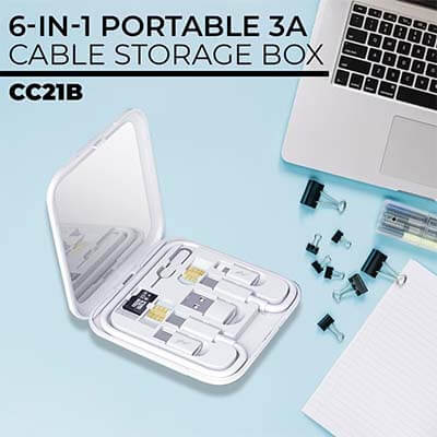 6 in 1 Multicable Box with Mirror and Phone Stand Corporate Gifts Singapore