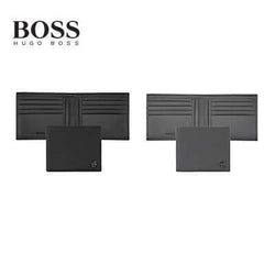 Hugo Boss Wallet Double B Saffiano in black, a luxury corporate gift with top-grain leather and refined design.