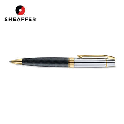 Sheaffer Engraved Black Ballpoint Pen with Chrome Cap and Gold Trims Corporate Gifts Singapore