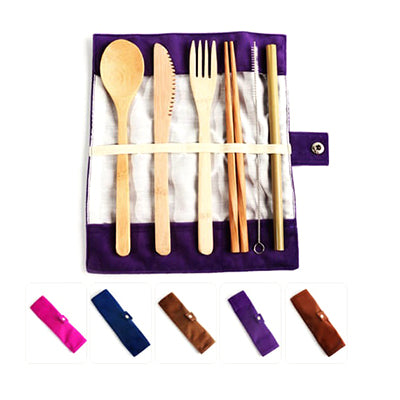 Eco-friendly 6 Pieces Bamboo Cutlery Set Corporate Gifts Singapore