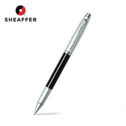 Sheaffer® 100 Glossy Black Barrel Brushed Chrome Cap Rollerball Pen