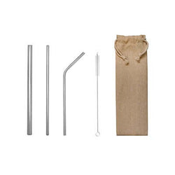 Stainless Steel Straw Set with Canvas Pouch Corporate Gifts Singapore