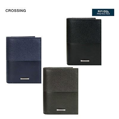 Crossing Infinite Short Leather Wallet With Coin Pouch RFID Corporate Gifts Singapore