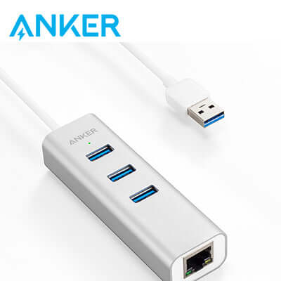 Anker Aluminum 3-Port USB 3.0 and Ethernet Hub Corporate Gifts Singapore