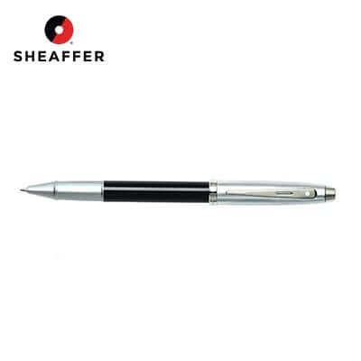Sheaffer® 100 Glossy Black Barrel Brushed Chrome Cap Rollerball Pen