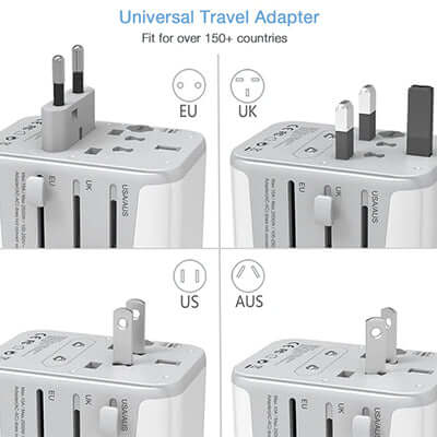 TESSAN 17W Universal Travel Adapter with 1 USB C & 3 USB A Ports Corporate Gifts Singapore