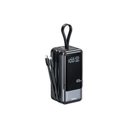 Remax RPP-59 65W Powerbank with Cables 20000mAh featuring digital display and detachable cables.