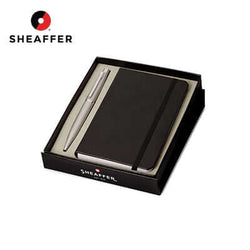 Sheaffer Strobe Silver Ballpoint Pen with Chrome Trims and Small Notebook Gift Set Corporate Gifts Singapore