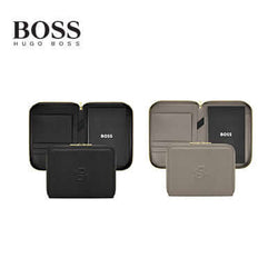 Hugo Boss Conference Folder A5 Signature in black and beige with Double B logo, ideal corporate gift for professionals.