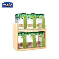 Lock & Lock Slim Seasoning Case 6pcs Set with Wooden Rack Corporate Gifts Singapore