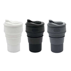 350ml Silicone Mug in white, black, and grey colors, perfect corporate gift for hot or cold beverages.