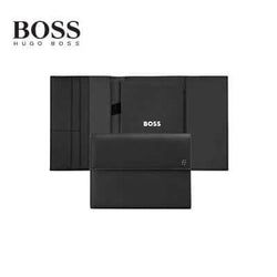 Hugo Boss Folder A5 Double B Black - elegant writing accessory with embossed logo and matte finish.
