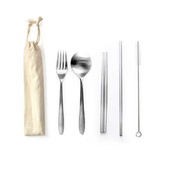 5 Pieces Stainless Steel Cutlery and Straw Set Corporate Gifts Singapore