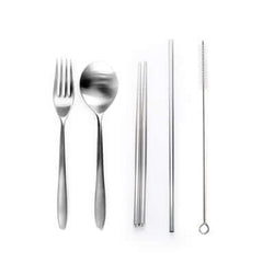 5 Pieces Stainless Steel Cutlery and Straw Set Corporate Gifts Singapore