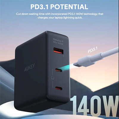 Aukey PA-B7O Omnia II Mix 140W Wall Charger Corporate Gifts Singapore