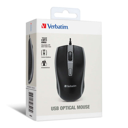 Verbatim USB Optical Wired Mouse 66513 Corporate Gifts Singapore