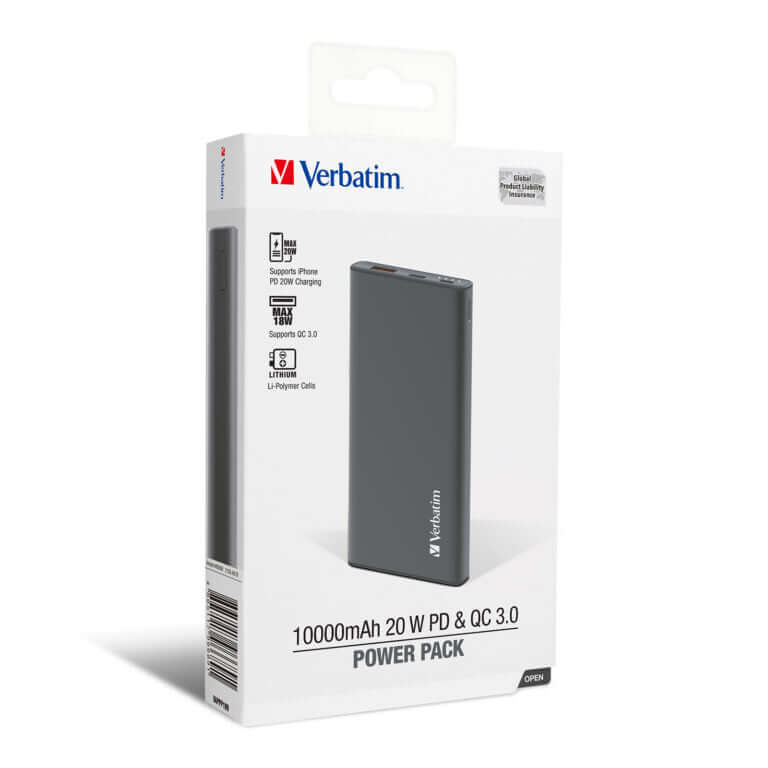 Verbatim 10000mAh 20W PD & QC 3.0 Power Pack Corporate Gifts Singapore