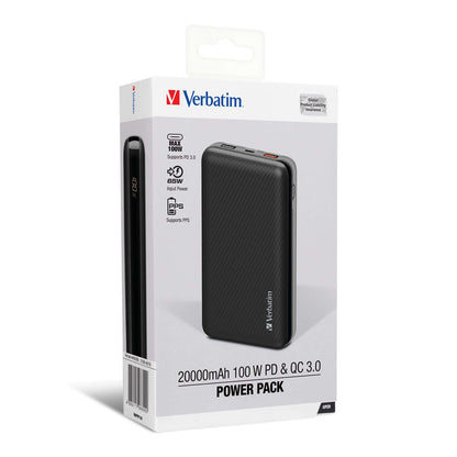 Verbatim 20000mAh 100W PD & QC 3.0 Power Pack Corporate Gifts Singapore