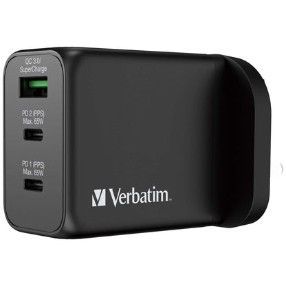 Verbatim 3 Port 65W PD 3.0 & QC 3.0 GaN Charger Corporate Gifts Singapore