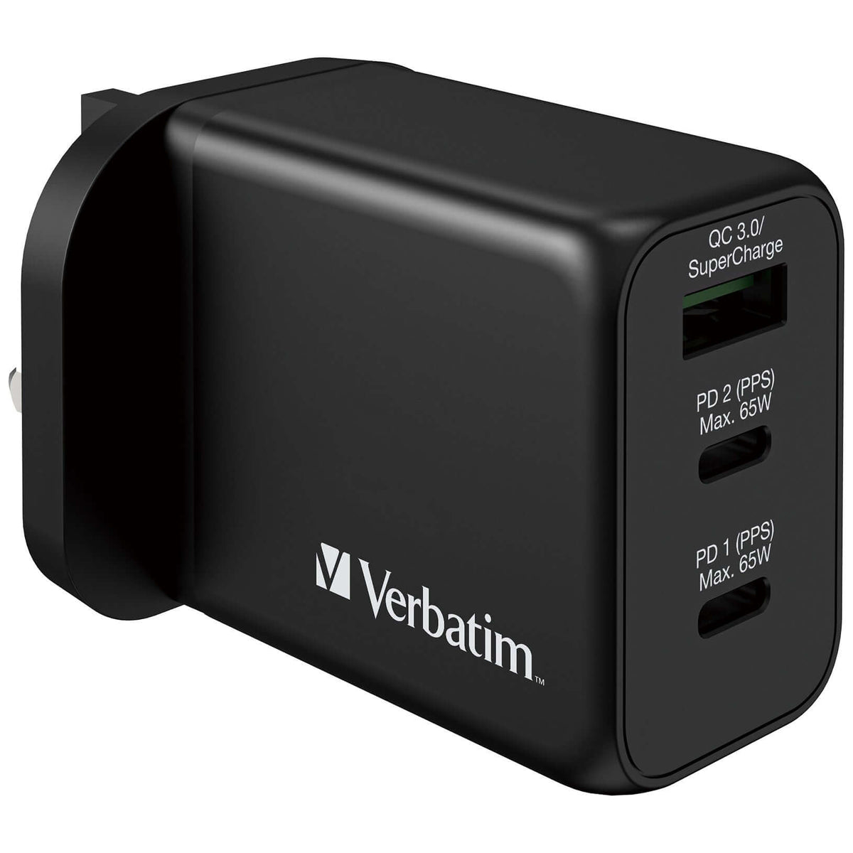 Verbatim 3 Port 65W PD 3.0 & QC 3.0 GaN Charger Corporate Gifts Singapore