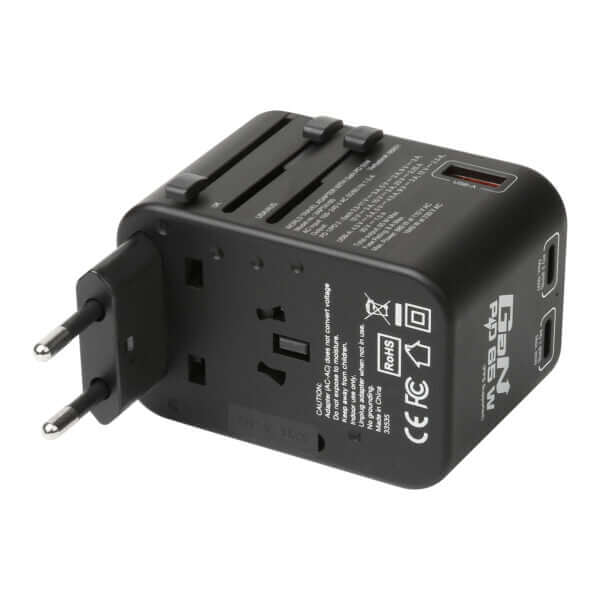 Verbatim 3 Port 65W PD 3.0 & QC 3.0 GaN Universal Travel Adaptor Corporate Gifts Singapore
