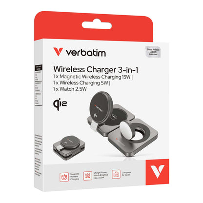 Verbatim 3-in-1 Qi2 Wireless Charger (WCDQi201) Corporate Gifts Singapore