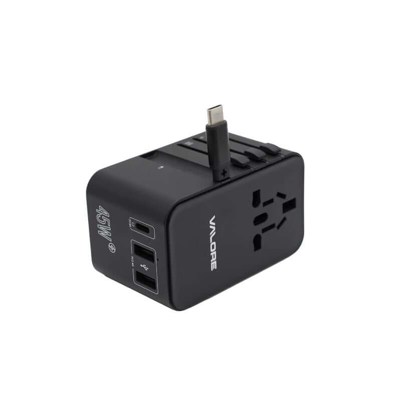 Valore PD45W Universal Travel Adaptor with Retractable Cable (UTA-001) Corporate Gifts Singapore