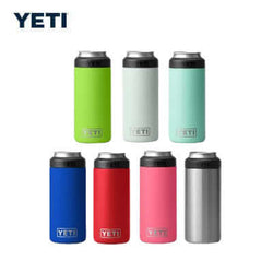 Yeti Rambler® 12 oz Colster® Slim Can Cooler available in multiple colors for outdoor adventures.