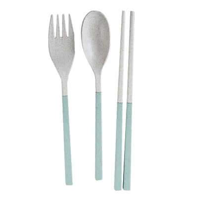 Compact Foldable Wheat Straw Cutlery Set Corporate Gifts Singapore