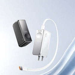 Remax CP-6 Powerbank with Watch Wireless Charging and Wall Plug shown with a sleek design and compact size.