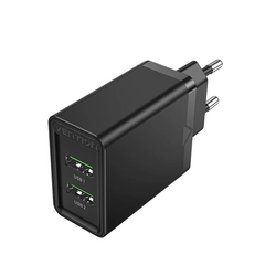 Vention 2-Port USB (A+A) Wall Charger 18W with dual USB ports for fast charging.
