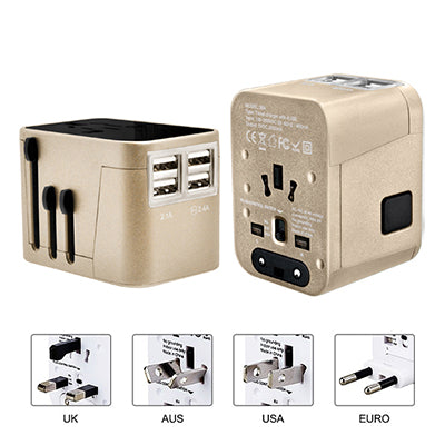 Sleek Travel Adaptor With 4 USB Port Corporate Gifts Singapore