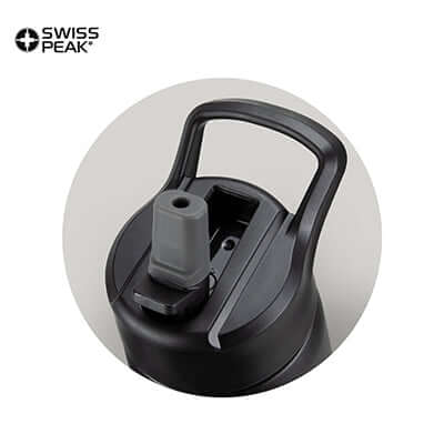 Top view of Swiss Peak Stealth Vacuum Bottle showing flip closure, ideal for corporate gift Singapore.