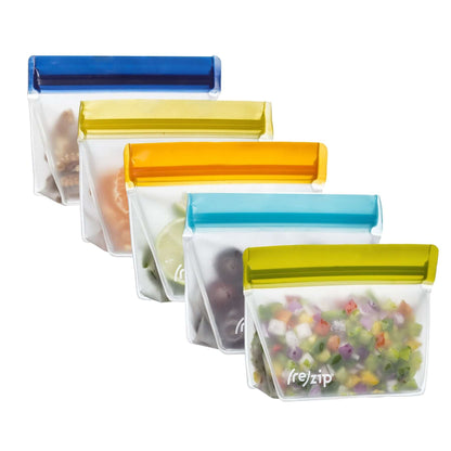 Rezip Stand-Up 1-cup | 8-ounce Leakproof Reusable Storage Bag 5-pack Corporate Gifts Singapore